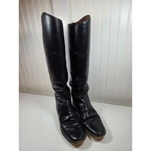 Vintage Marlborough Tall Riding Boots Black Leather Made in England Women's US 9